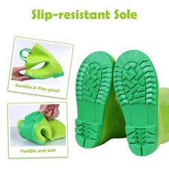 Alternative view of Litfun Toddler Kids Rain Boots for Boys Girls, Size 8 Toddler, Green